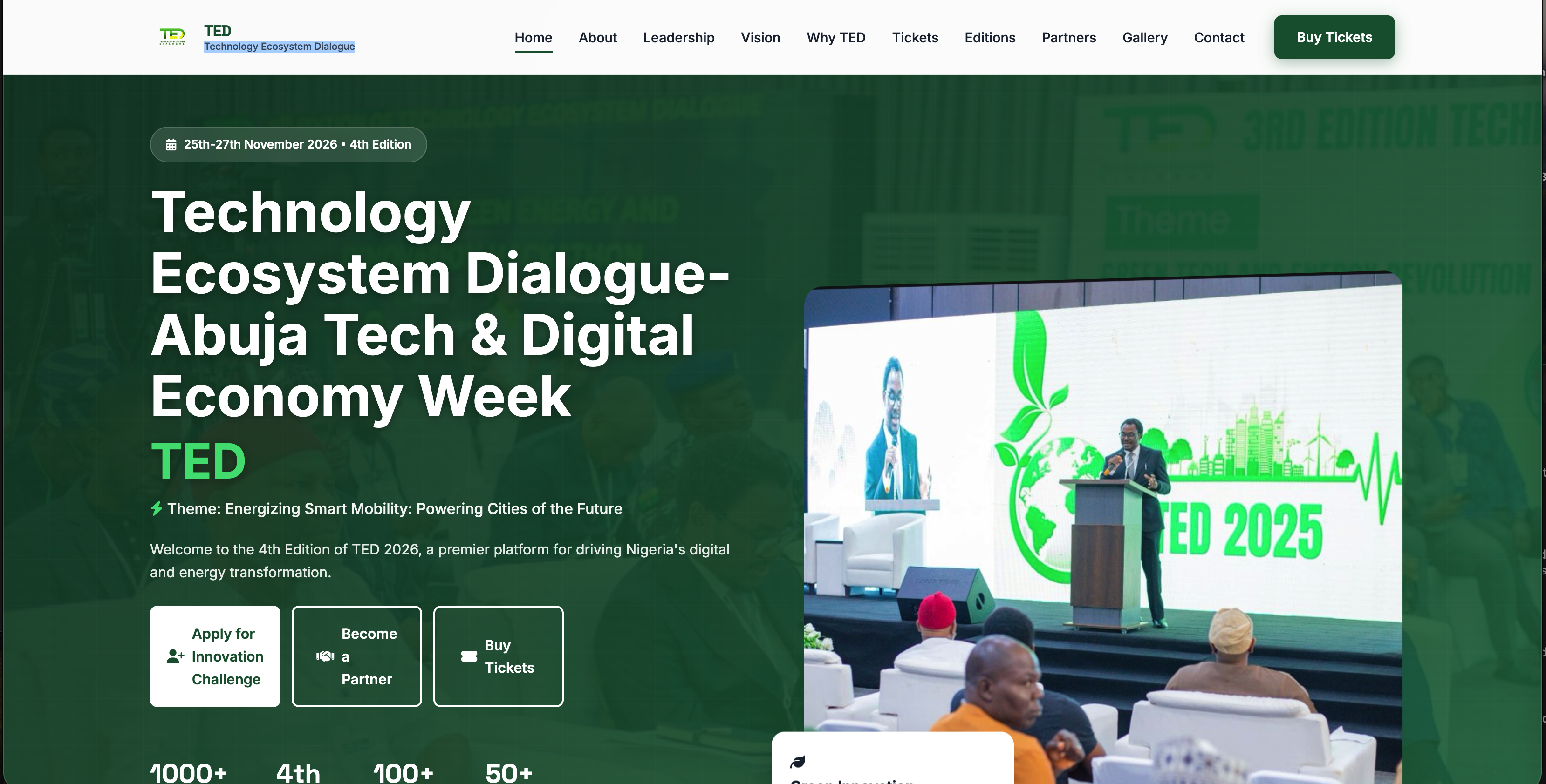 Screenshot of Technology Ecosystem Dialogue company profile website